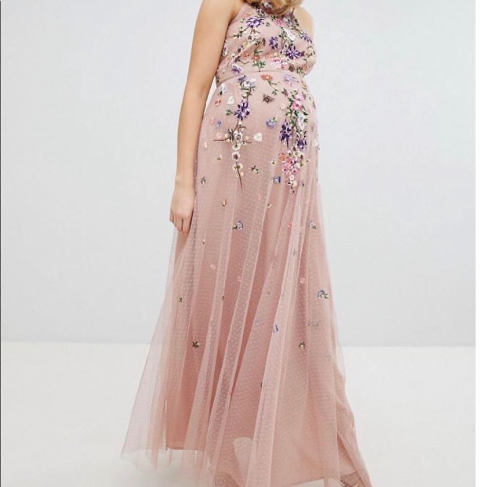 ASOS Pink Floral Embellished Dress